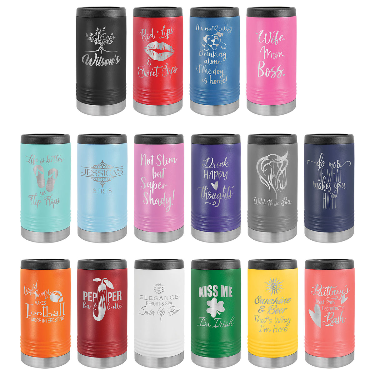Maroon Insulated Slim Can Koozies - Customized with YOUR design!