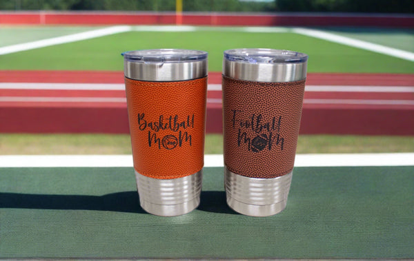 Football Tumbler, Leather Custom Tumbler, Football Mom, Personalized T –  IroquoisPrint