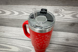 Red 40oz. Valentines Day Tumbler with Hearts Lid and Straw- Firebird Group, Inc.