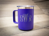 150z mug tumbler engraved with a personalized laser engraving 