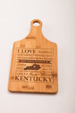 Kentucky Bamboo Paddle Cutting Board