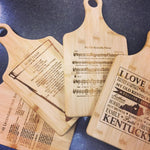 My Old Kentucky Home, Mint Julep, and Kentucky Hot Brown Bamboo Paddle Cutting Boards