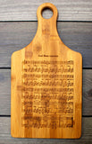 God Bless America Sheet Music Engraved on a Bamboo Paddle Board