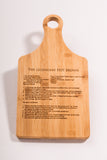 Kentucky Hot Brown Recipe Engraved on a Bamboo Paddle Board
