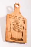 Mint Julep Recipe Engraved on a Bamboo Paddle Board