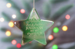 Glass Star Ornament Laser Engraved