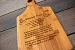 Whiskey Sour Recipe Engraved on a Bamboo Paddle Board